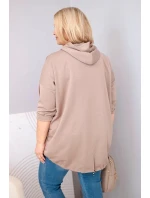 Dámska mikina plus size z viskózy s kapucňou a klokaním vreckom Fango