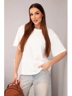 Dámská bavlněná basic halenka s krátkým rukávem bílá