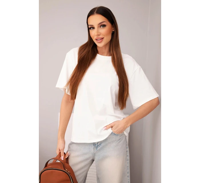 Dámská bavlněná basic halenka s krátkým rukávem bílá Dámská bavlněná basic halenka s krátkým rukávem bílá