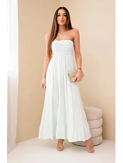 Dámske viskózové šaty s elastickým vrchným dielom mätovej farby