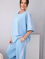 Dámska maslová viskózna mikina a nohavice s tienidlami béžová