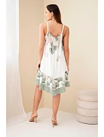 Dámske šaty bez ramienok s khaki potlačou