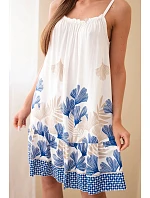 Dámske šaty bez ramienok s potlačou chrpy