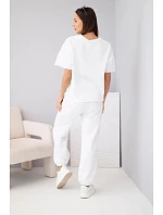 Dámska bavlnená blúzka s krátkym rukávom a tepláková súprava White