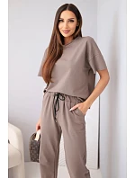 Dámska bavlnená súprava, blúzka s krátkym rukávom a tepláky fango