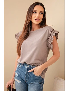 Dámská bavlněná halenka s nařaseným rukávem fango