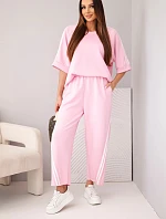 Dámska maslová viskózna mikina a nohavice s lampiónmi candy pink