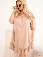 Dámske plus size bavlnené šaty s volánom fango
