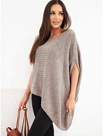 Dámský svetr pončo asymetrický s širokým výstřihem z fango model 22354241 - K-Fashion Dámský svetr pončo asymetrický s širokým výstřihem z fango model 22354241 - K-Fashion