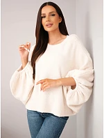 Dámsky sveter s prímesou alpaky, oversize, svetlo béžový Dámsky sveter s prímesou alpaky, oversize, svetlo béžový