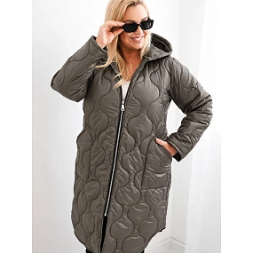 Dámská zimní bunda Plus Size prošívaná s kapucí model 22542755 - K-Fashion