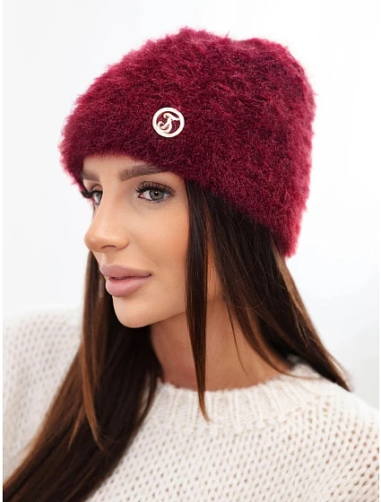 Dámská čepice žebrovaná s model 22554997 strukturou bordó - K-Fashion