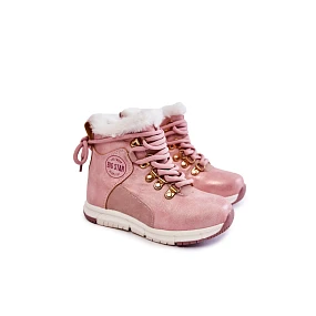 Detské zateplené topánky so zipsom Big Star KK374177 Pink