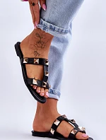 Damskie Klapki Z Dużymi Ćwiekami Czarne Mercure