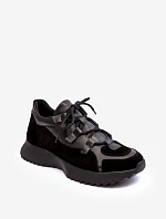 Skórzane Buty Sportowe Damskie M01/2 Zazoo Czarne