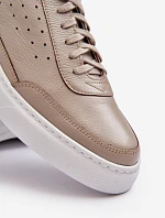 Męskie Buty Sportowe Skórzane Zazoo 1544 Beżowe