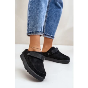 Damskie Kapcie Ocieplane Futerkiem Na Platformie Czarne Azida Damskie Kapcie Ocieplane Futerkiem Na Platformie Czarne Azida