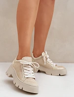 Sneakersy Buty Sportowe Na Platformie CheBello 4632 Złote