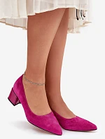Zamszowe Gładkie Czółenka Ze Szpiczastymi Noskami Vinceza 66736 Fuksja