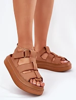 Sandały Damskie Na Platformie Camel Nitavelia