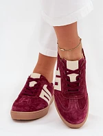 Zamszowe Sneakersy Damskie Vinceza 79557 Bordowe