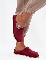 Kapcie Damskie Z Kwiatkiem Inblu CS000043 Bordowe