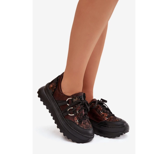 Kožené dámské tenisky na platformě Maciejka 06562-25 čokoládové Kožené dámské tenisky na platformě Maciejka 06562-25 čokoládové