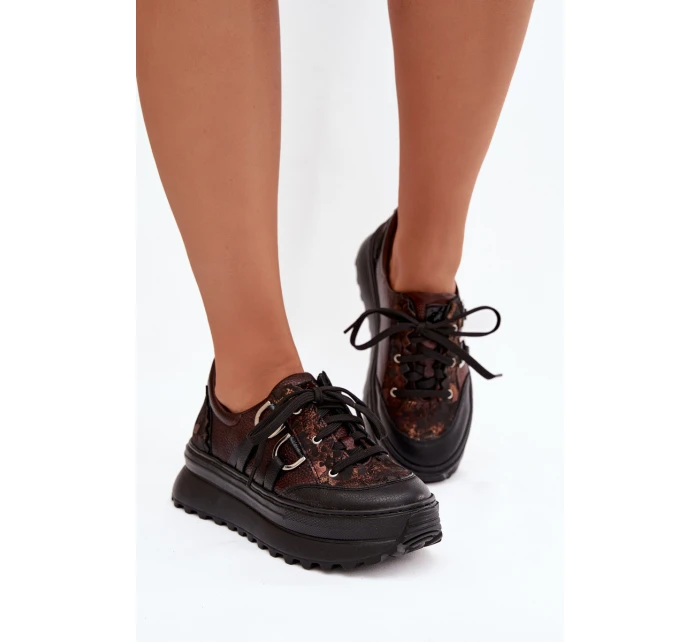 Kožené dámské tenisky na platformě Maciejka 06562-25 čokoládové Kožené dámské tenisky na platformě Maciejka 06562-25 čokoládové