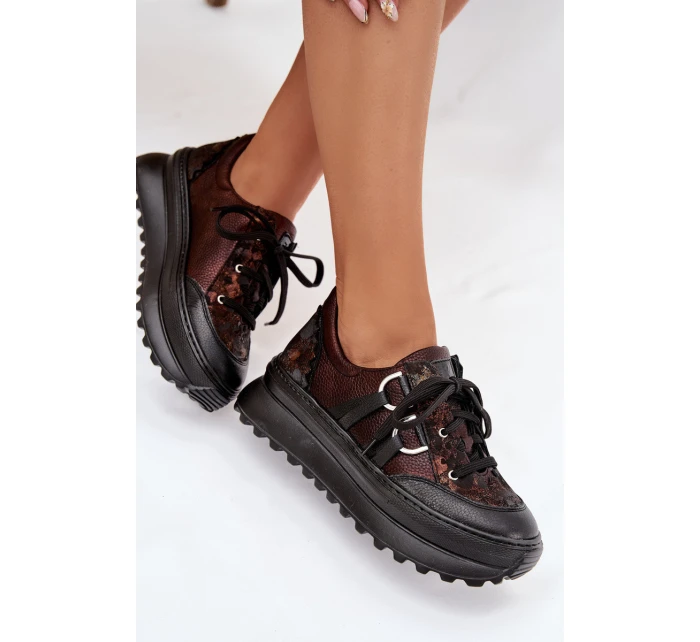 Kožené dámské tenisky na platformě Maciejka 06562-25 čokoládové Kožené dámské tenisky na platformě Maciejka 06562-25 čokoládové