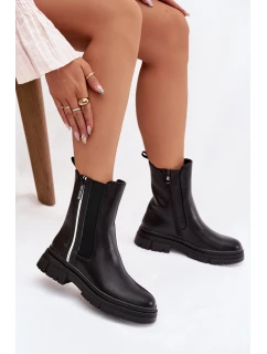 Kotníkové boty dámské zateplené černé Solenne