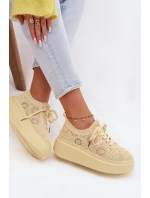 Pletené dámské tenisky na platformě Žluté Evalora Pletené dámské tenisky na platformě Žluté Evalora