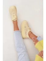 Pletené dámské tenisky na platformě Žluté Evalora Pletené dámské tenisky na platformě Žluté Evalora