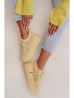 Pletené dámské tenisky na platformě Žluté Evalora Pletené dámské tenisky na platformě Žluté Evalora