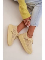 Pletené dámské tenisky na platformě Žluté Evalora Pletené dámské tenisky na platformě Žluté Evalora