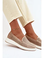 Dámské krajkové mokasíny Sergio Leone MK097H zlaté