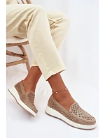 Dámské krajkové mokasíny Sergio Leone MK097H zlaté
