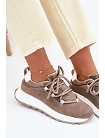 Dámské kožené semišové tenisky Hnědé Bemela