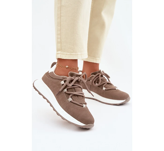 Dámské kožené semišové tenisky Hnědé Bemela Dámské kožené semišové tenisky Hnědé Bemela