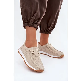 Dámské polobotky z přírodního semiše béžové model 22091763 - EVENTO Dámské polobotky z přírodního semiše béžové model 22091763 - EVENTO