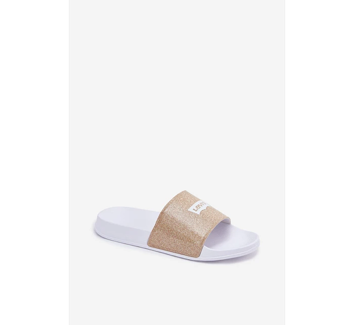 Dětské pantofle LEVI'S VPOL0251S-3923 Zlaté s brokátom Dětské pantofle LEVI'S VPOL0251S-3923 Zlaté s brokátom