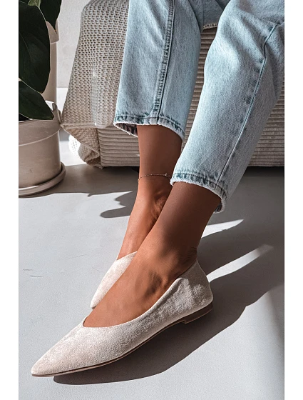 Baleríny Béžové z Eko Semiše Lelisa Baleríny Béžové z Eko Semiše Lelisa