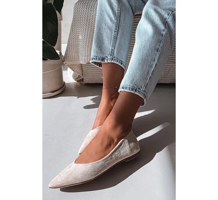 Baleríny Béžové z Eko Semiše Lelisa Baleríny Béžové z Eko Semiše Lelisa