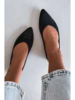 Baleríny Ploché Eko Semiš Černé Lelisa
