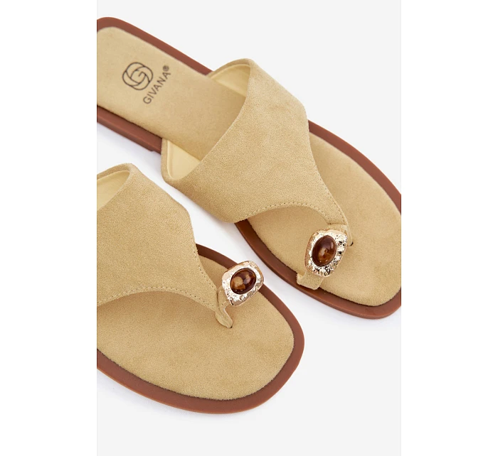 Dámské ploché žabky s ozdobným detailem Žluté Fedira Dámské ploché žabky s ozdobným detailem Žluté Fedira