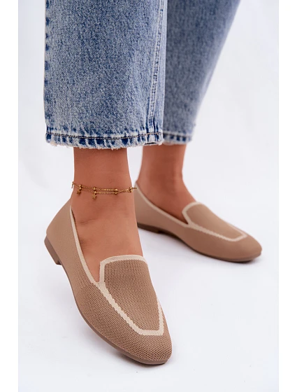 Dámské ploché kožené mokasíny světle hnědé model 22122488 - Boto