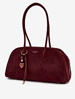 Ekologická semišová kabelka s přívěskem Bordó Noelia