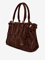 Kožená kabelka z ekologického semiše čokoládová Vessia