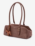 Kabelka z imitace semiše s přívěskem Dalmatin Tmavě béžová Noely