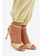 Dámské sandály na podpatku z imitace kůže Žluté Olissey