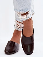 Dámské Mules z Umělé Kůže Ploché Čokoládové Romelle